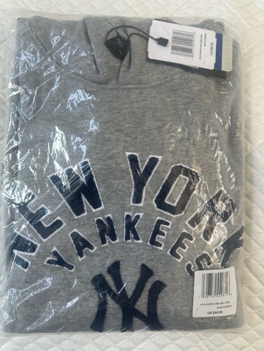 New Era NY Yankees Sport Night Heather Gray Hoodie (L)